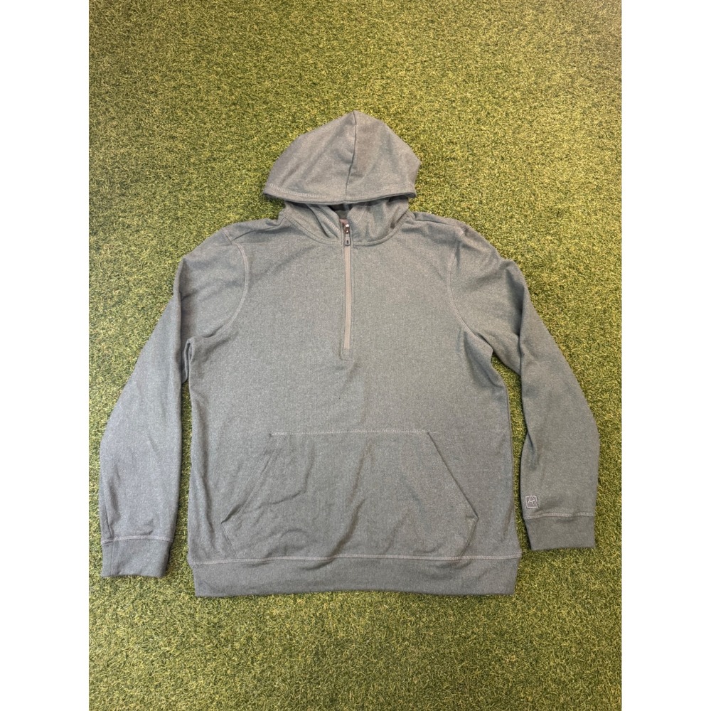 Avalanche Outdoor Supply Co Mens Quarter‎ Zip Hoodie Green Grey Ribbed Medium